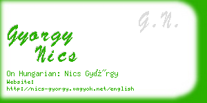 gyorgy nics business card